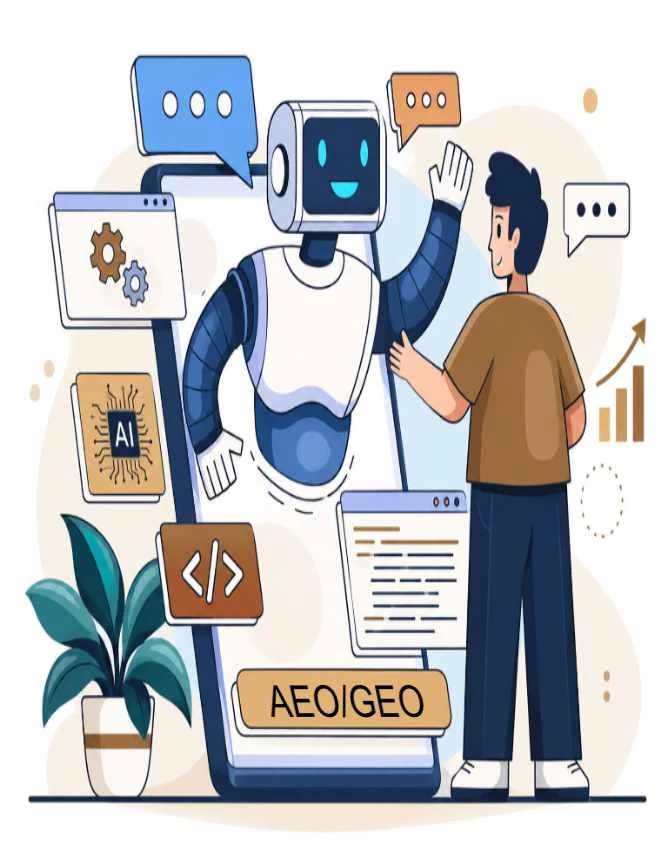 Iliustracija: robotas draudiškai sveikinasi su vyru